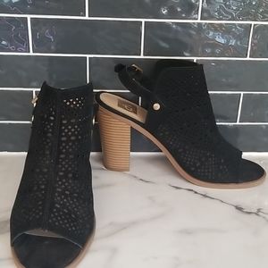 Dolce Vita Black Caged Boot Mule Heel Sandal 10
